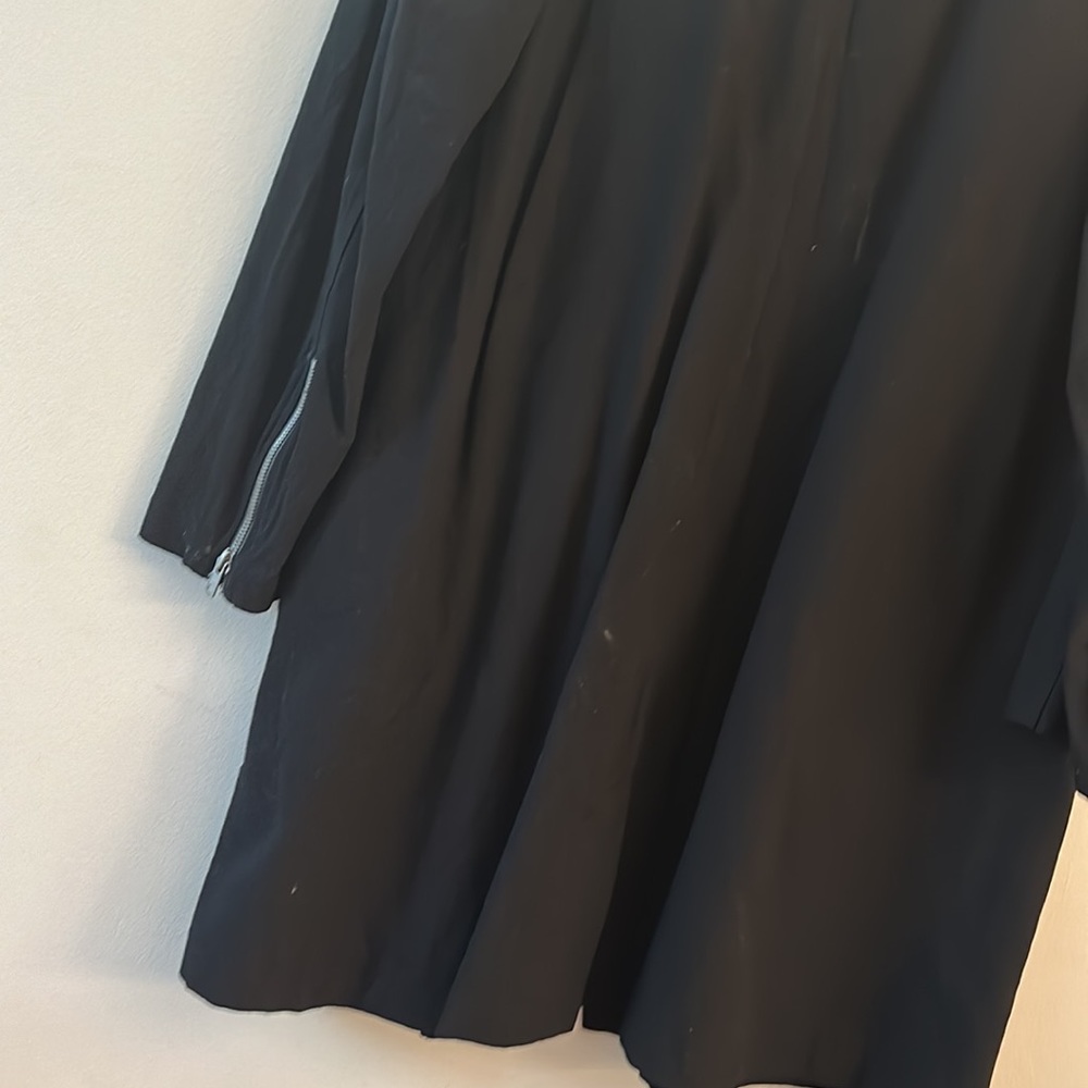 Eileen Fisher Black Moto Zippered Trench Jacket women’s Medium - Picture 7 of 9